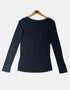 Basic Black Long-Sleeve Scoop Neck Tee